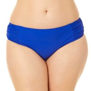 New Time and Tru Women’s Plus Royal Blue Mid Rise Bikini Bottoms 3X